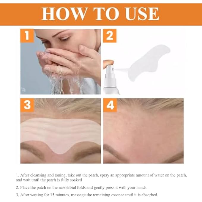 EELHOE PACK OF 30 FOREHEAD MICRONEEDLING FACIAL PATCHES, WRINKLE PLASTERS, KEEPS SKIN MOIST AND SOFT AND FILLS SKIN MOISTURE, SMOOTHS FINE LINES AND WRINKLES - Image 4